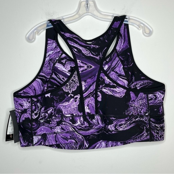 TORRID Sports Bra Purple Marble Long Line - Picture 2 of 5